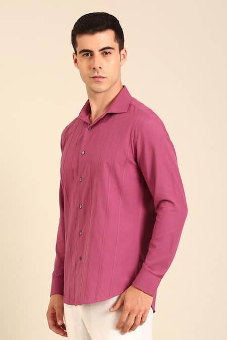 Buy Mayank Modi - Men Purple Cotton Light Malai Shirt Online at Aza Fashions Buy_Mayank Modi - Men_Purple Cotton Light Malai Shirt _Online_at_Aza_Fashions