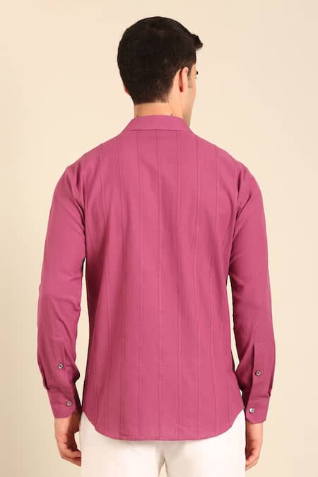 Mayank Modi - Men Light Purple Malai Cotton Shirt 