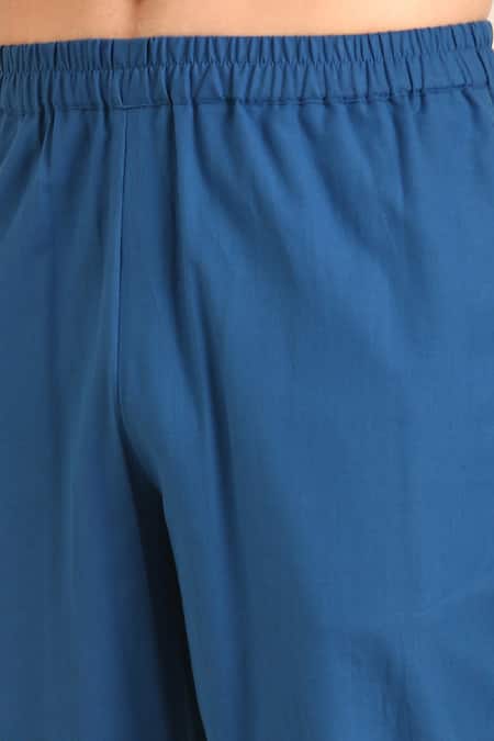 Buy_Mayank Modi - Men_Blue Cotton Designer Malai Kurta 