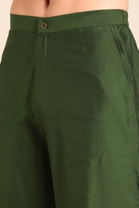 Buy_Mayank Modi - Men_Green Silk, Cotton Designer Kurta 