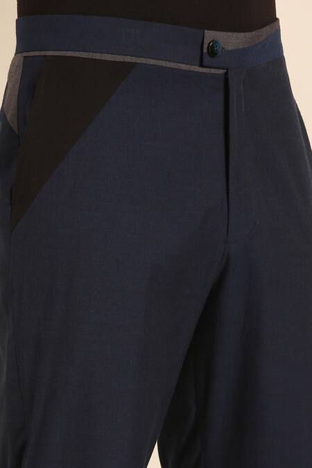 Buy Mayank Modi - Men Blue Cotton Designer Malai Trouser Online at Aza Fashions Buy_Mayank Modi - Men_Blue Cotton Designer Malai Trouser _Online_at_Aza_Fashions