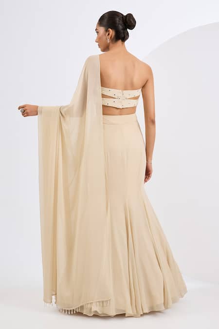 Neha Khullar Antique White Cutdana Embroidered Lehenga Set 