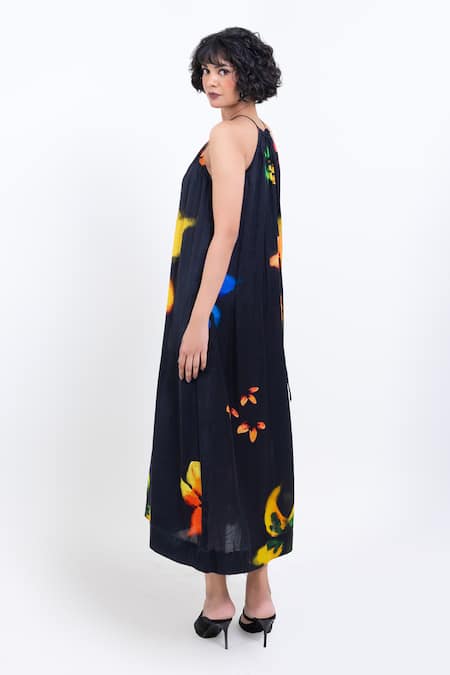 Pop Sugar Floral Print Halter Neck Maxi Dress 