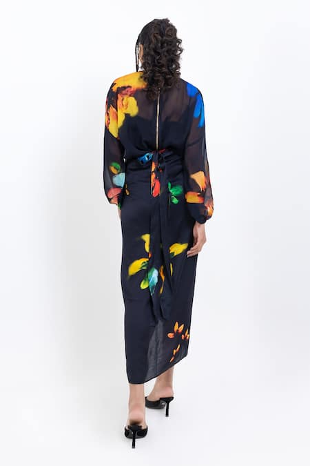 Pop Sugar Floral Print Draped Skirt 