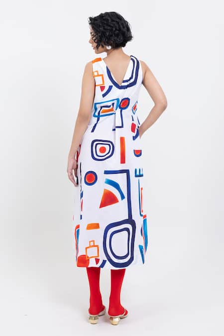 Pop Sugar Multi Colour Designer Midi Dress 