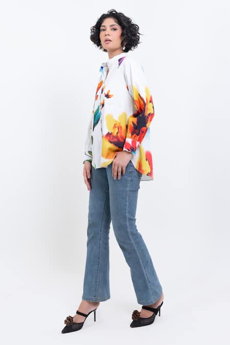 Pop Sugar_Multi Color Cotton Collared Floral Print Shirt _Online_at_Aza_Fashions