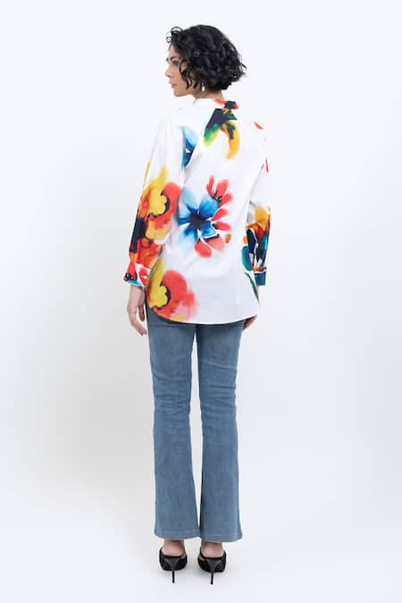 Pop Sugar Multi Color Floral Print Shirt 