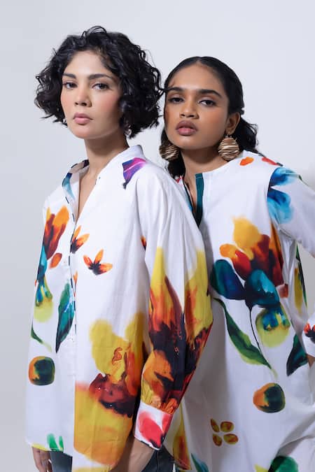 Shop_Pop Sugar_Multi Color Cotton Collared Floral Print Shirt _Online_at_Aza_Fashions