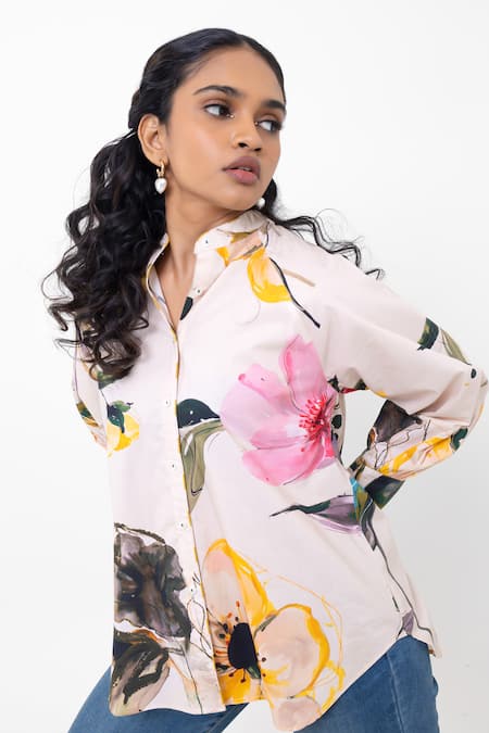 Pop Sugar Floral Print Cotton Shirt 
