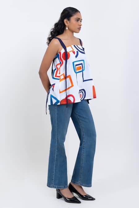 Pop Sugar Multi Colour Abstract Print Top 