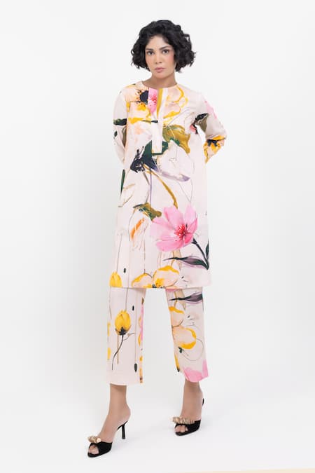 Pop Sugar Floral Printed Kurta Pant Set 