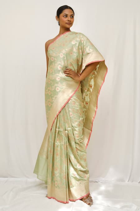 Neha & Tarun Sea Green Silk Designer Saree 