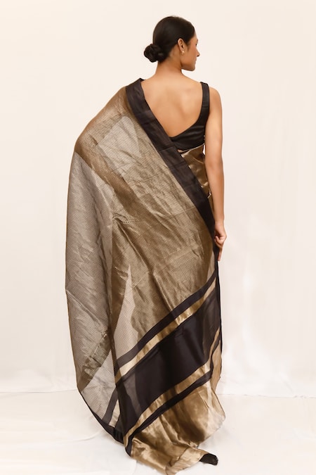 Neha & Tarun Designer Black Silk Saree 