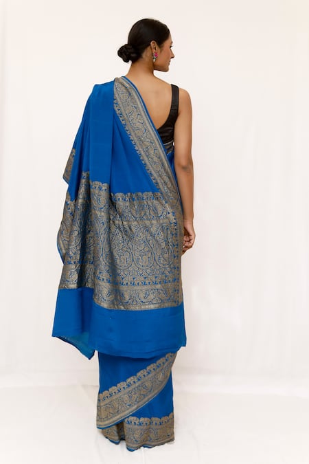 Neha & Tarun Designer Blue Silk Saree 