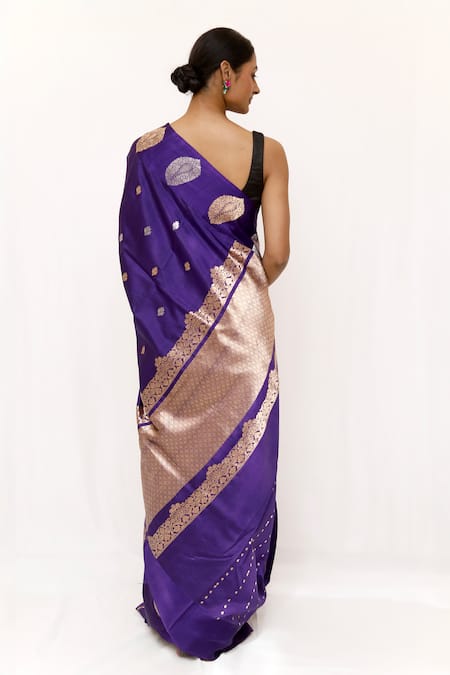 Neha & Tarun Designer Purple Silk Saree 