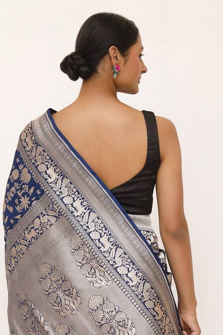 Buy Neha & Tarun Blue Silk Zari Designer Woven Saree Online at Aza Fashions Buy_Neha & Tarun_Blue Silk Zari Designer Woven Saree _Online_at_Aza_Fashions