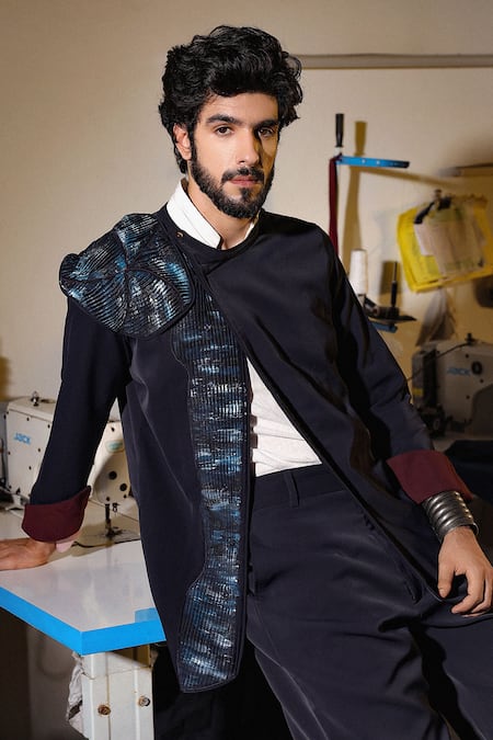Jatin Malik Midnight Blue Water Lily Set 