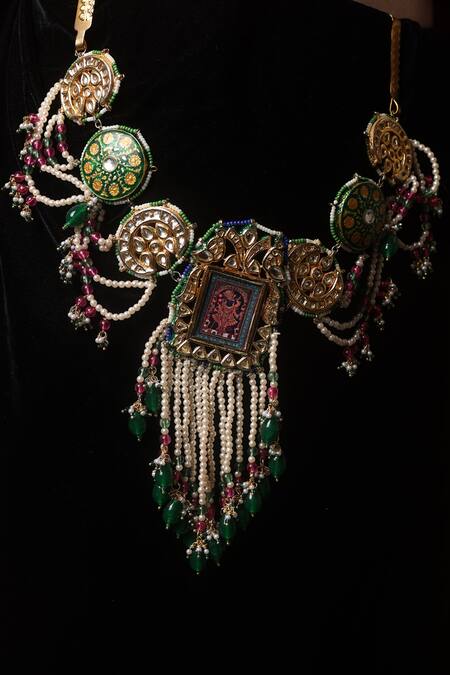 Dugran By Dugristyle_Multi Color Verdant Glow Kamarband _Online_at_Aza_Fashions