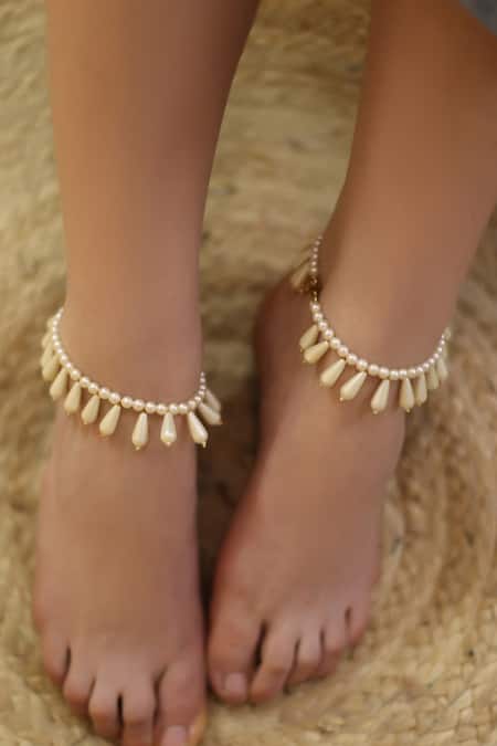 Dugran By Dugristyle Ivory Dreams Gold-Plated Anklet 