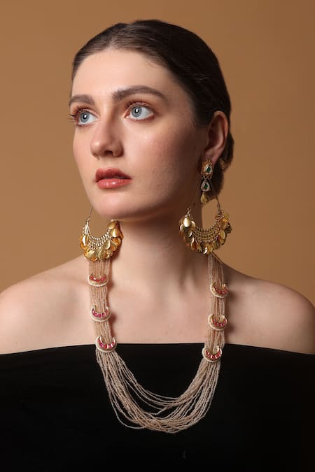 Dugran By Dugristyle_Brown Chestnut Charm Gold-plated Necklace _Online_at_Aza_Fashions