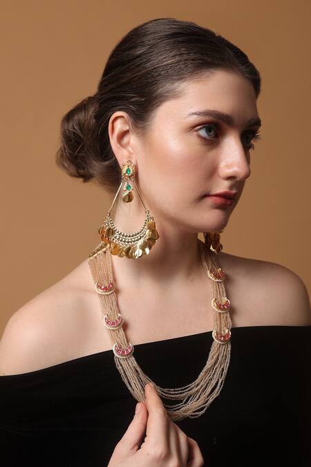 Buy_Dugran By Dugristyle_Brown Chestnut Charm Gold-plated Necklace _Online_at_Aza_Fashions