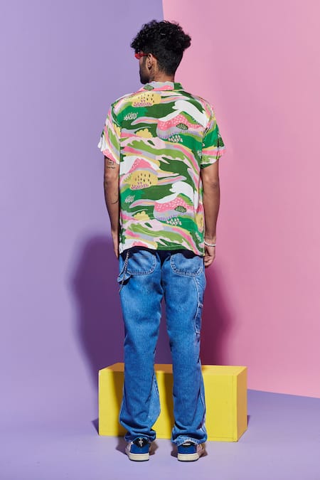 Esha L Amin Men's Scenery Print Shirt 