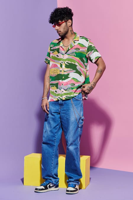 Esha L Amin Men's Scenery Print Shirt 