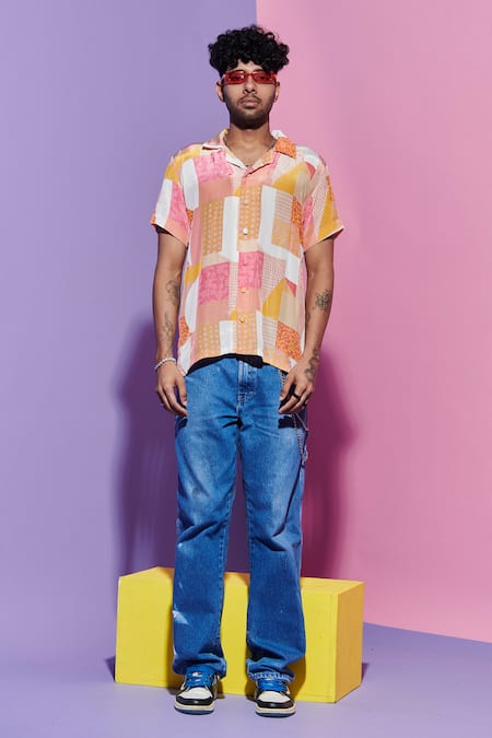 Esha L Amin Geometric Print Men's Shirt 