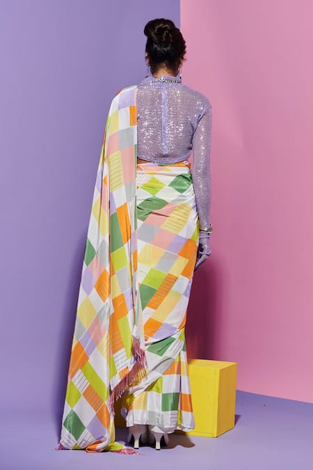 Esha L Amin Square Print Designer Saree 