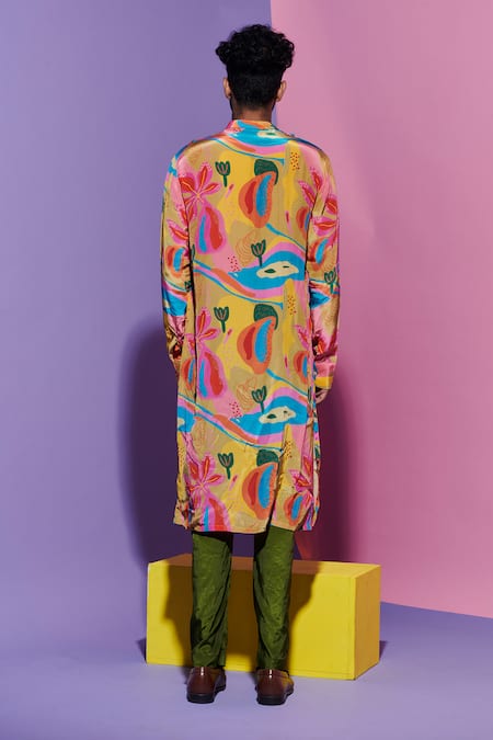 Esha L Amin Green Mens Pant 