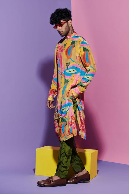 Esha L Amin Green Mens Pant Online at Aza Fashions Esha L Amin_Green Mens Pant _Online_at_Aza_Fashions