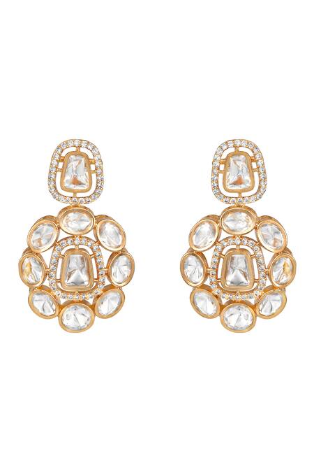 Buy HRISHA White Designer Kundan Polki Necklace And Earring Set Online at Aza Fashions Buy_HRISHA_White Designer Kundan Polki Necklace And Earring Set _Online_at_Aza_Fashions