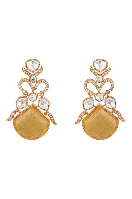 Buy HRISHA Gold Plated Designer Necklace And Earring Set Online at Aza Fashions Buy_HRISHA_Gold Plated Designer Necklace And Earring Set _Online_at_Aza_Fashions