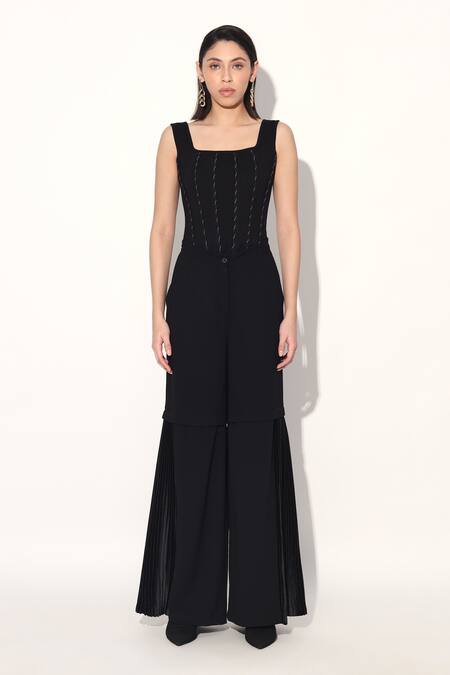 Buy Linetribe_ Black Crepe Designer Pant Buy_Linetribe__Black Crepe Designer Pant