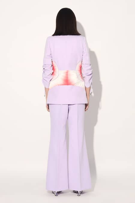 Shop Linetribe Lavender Crepe Designer Blazer And Pant Set at Aza Fashions Shop_Linetribe_Lavender Crepe Designer Blazer And Pant Set _at_Aza_Fashions