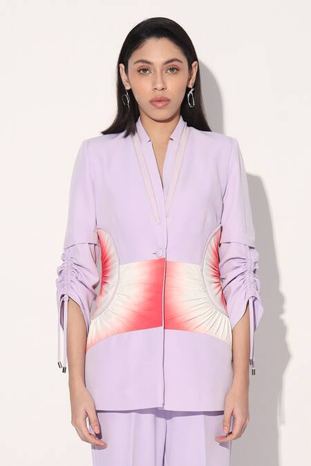 Shop Linetribe Lavender Crepe Designer Blazer And Pant Set Online at Aza Fashions Shop_Linetribe_Lavender Crepe Designer Blazer And Pant Set _Online_at_Aza_Fashions