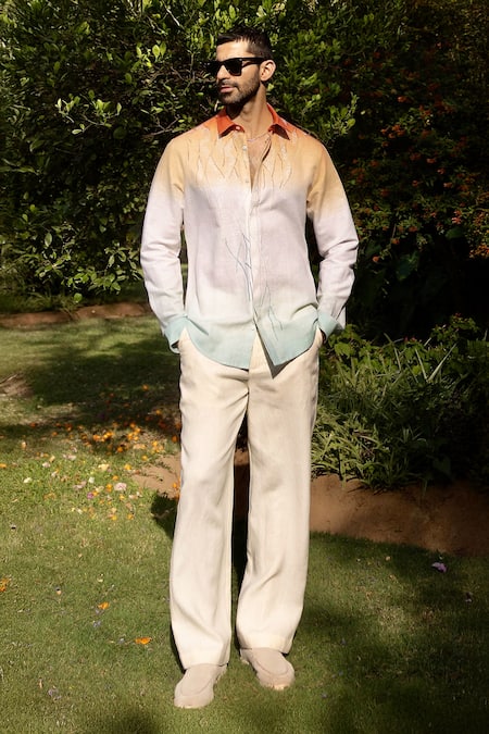 Asuka Ombre Dyed Hand Embroidered Shirt 