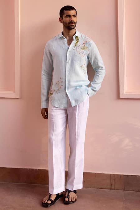 Asuka Linen Embroidered Shirt 