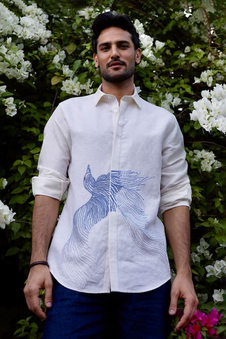 Asuka Skyward Grace Linen Embroidered Shirt 