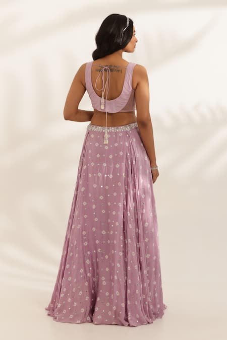 Manisha Soni Couture Lavender Bandhani Designer Lehenga Set 