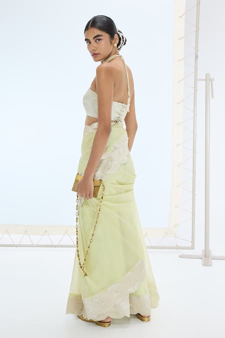 Ekaya Banaras Designer Handwoven Organza Saree Set 