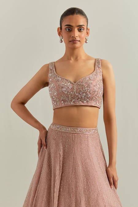 Buy Ikshita Choudhary Pink Organza Embroidery, Sequins Scoop Neck Baby Hand Lehenga Set Online at Aza Fashions Buy_Ikshita Choudhary_Pink Organza Embroidery, Sequins Scoop Neck Baby Hand Lehenga Set _Online_at_Aza_Fashions