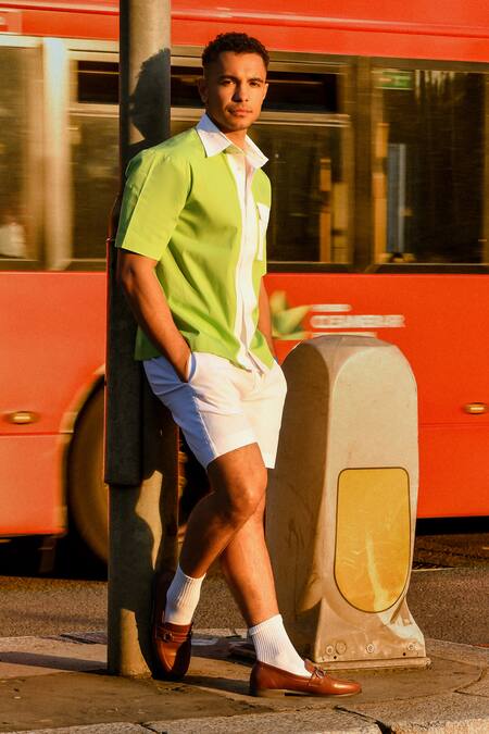 Buy Therealb Green Cotton Designer Shirt Buy_Therealb_Green Cotton Designer Shirt