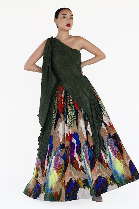 AMKA Mosaic Print Designer Top & Skirt Set 