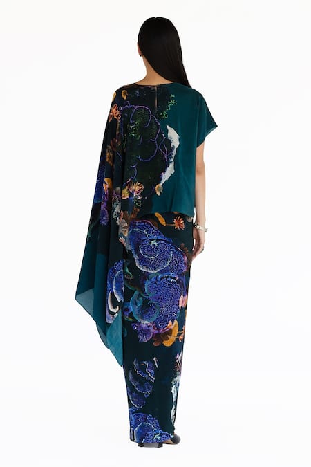 Amka Floral Print Kaftan Top 