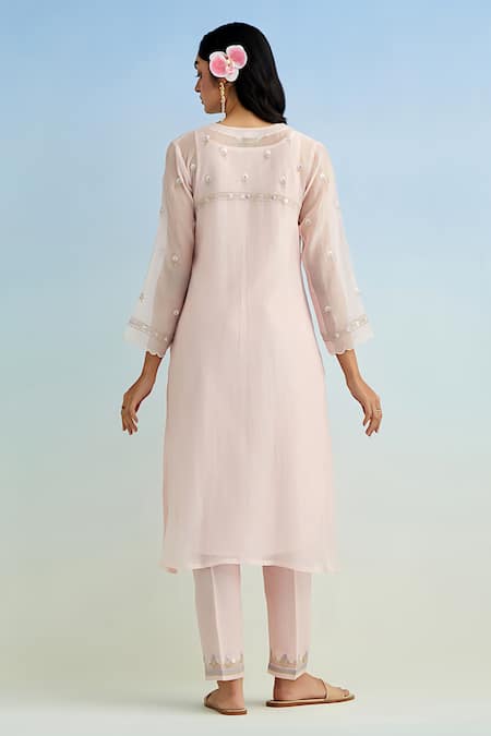 Anantaa By Roohi Pink Embroidered Kurta Set with Dupatta 