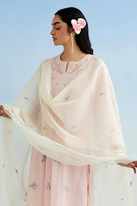 Buy Anantaa By Roohi Pink Chanderi Embroidery Round Neck Kurta Set With Dupatta Buy_Anantaa By Roohi_Pink Chanderi Embroidery Round Neck Kurta Set With Dupatta