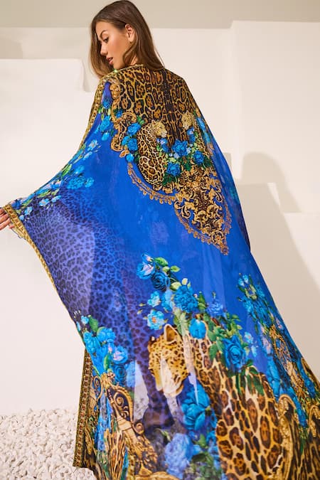 Zariaah Blue Leopardess Cape 