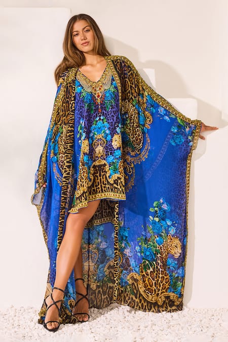 Zariaah Blue Leopardess Cape 