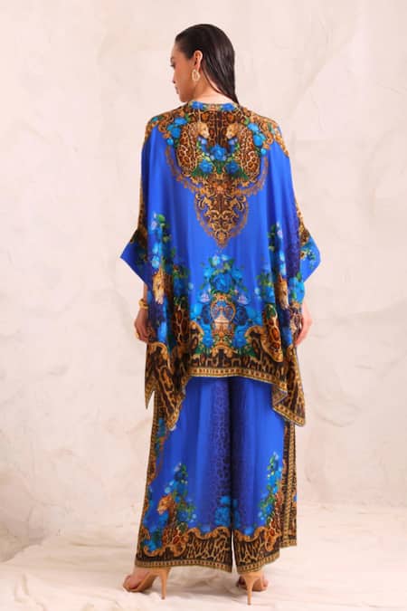 Zariaah Leopard Print Kaftan & Trousers Set 